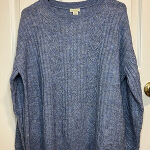 Women’s Blue Knit Pullover Sweater Crewneck Size Medium